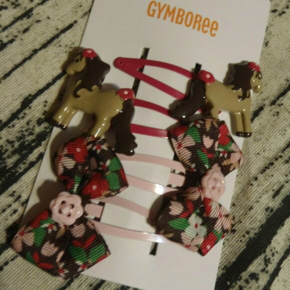 Gymboree Pony Club Hair Snap Clips Size 3 4 5 6 7 NWT Bow Horse. - Picture 1 of 3